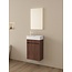 Nurion Mueble de baño Nurion Finn: lavabo blanco brillante y armario de madera oscura, 41 x 22,5 x 65 cm.