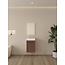 Nurion Mueble de baño Nurion Finn: lavabo blanco brillante y armario de madera oscura, 41 x 22,5 x 65 cm.