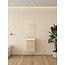 Nurion Mueble de baño Nurion Mees: lavabo blanco brillante y armario de madera clara, 41 x 22,5 x 65 cm.