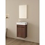 Nurion Mueble de baño Nurion Vince - lavabo blanco brillante y armario de madera oscura - 41 x 22,5 x 65 cm