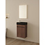 Nurion Mueble de baño Nurion Emma - lavabo negro mate y armario de nogal - 41 x 22,5 x 65 cm
