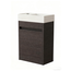 Nurion Mueble de baño Nurion Luca - lavabo blanco brillante y armario de madera negro - 41 x 22,5 x 65 cm