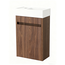Nurion Mueble de baño Nurion Vince - lavabo blanco brillante y armario de madera oscura - 41 x 22,5 x 65 cm