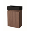 Nurion Mueble de baño Nurion Jule - lavabo negro mate y armario de madera de roble - 41 x 22,5 x 65 cm