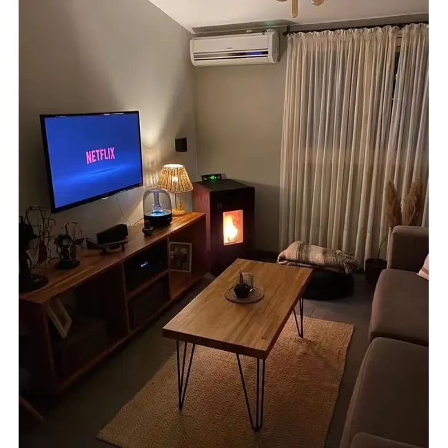 Quality Heating Estufa de pellets - 13.1kW - para 80-100 m2 - 5 niveles - temporizador - CR04 Negro