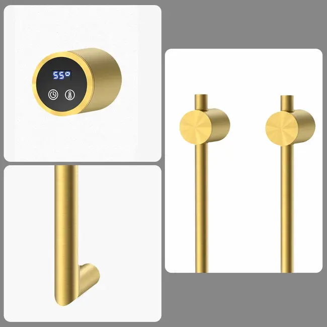 Quality Heating Elektrische handdoek radiator gold met thermostaat L-SR0200-T