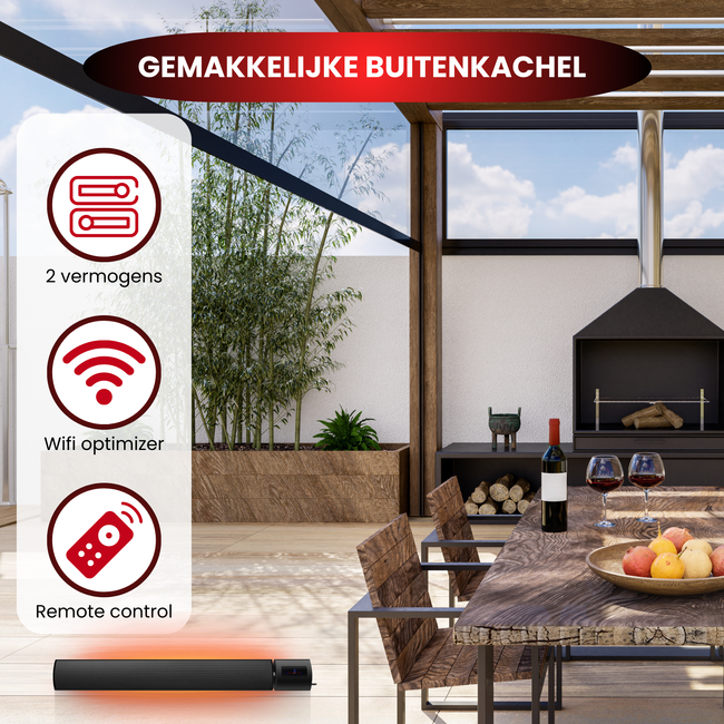 Quality Heating Calentador de terraza infrarrojo Caleo Wifi con control remoto