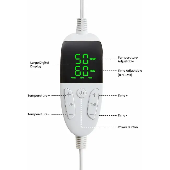 Quality Heating Manta eléctrica - Manta eléctrica - 1 persona - 180x150 cm - Polar - Gris