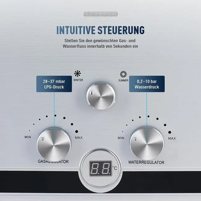 Quality Heating Géiser de propano - Géiser de GLP Caldera de 6 litros/minuto