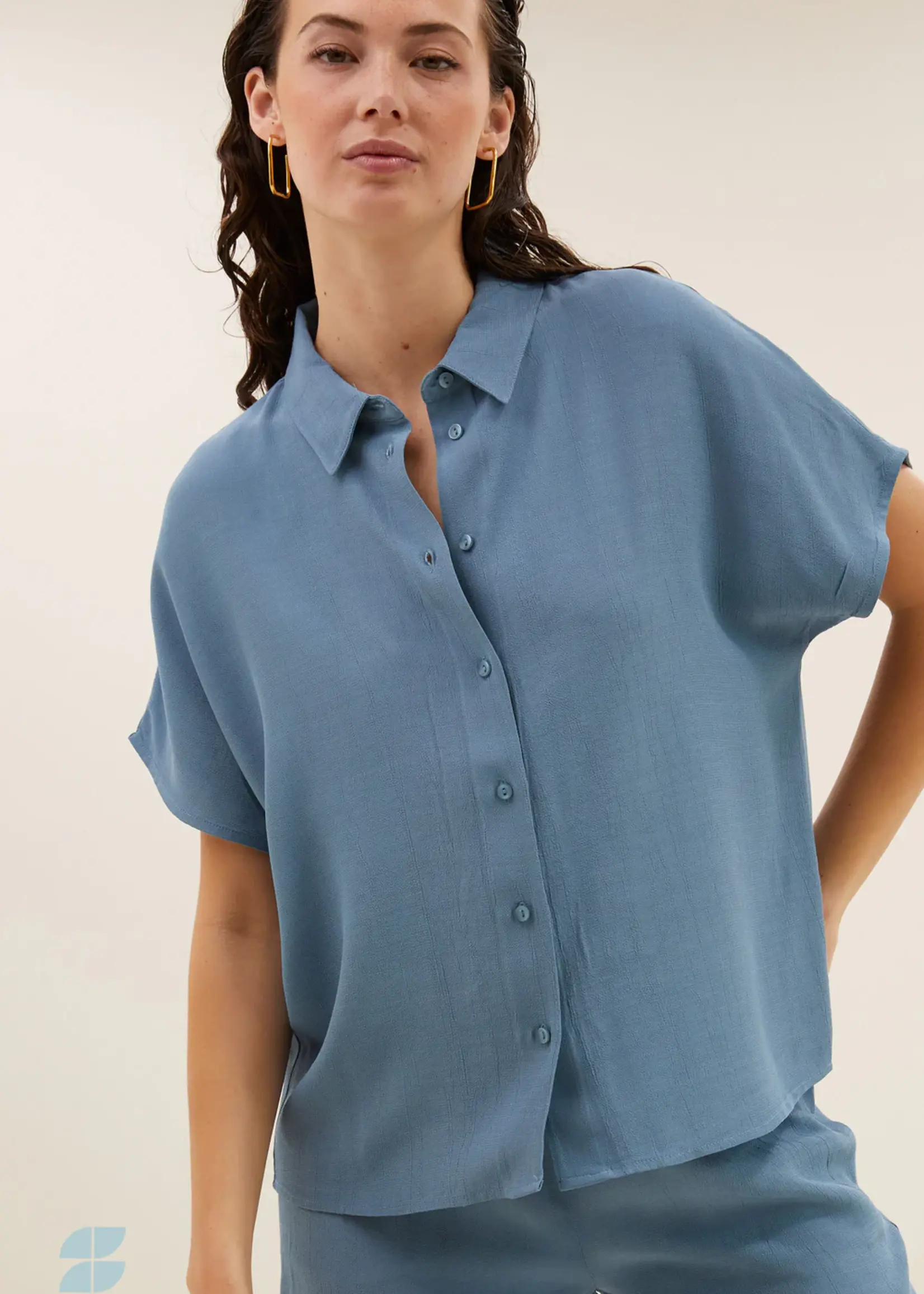 By Bar Blouse Stone Blue