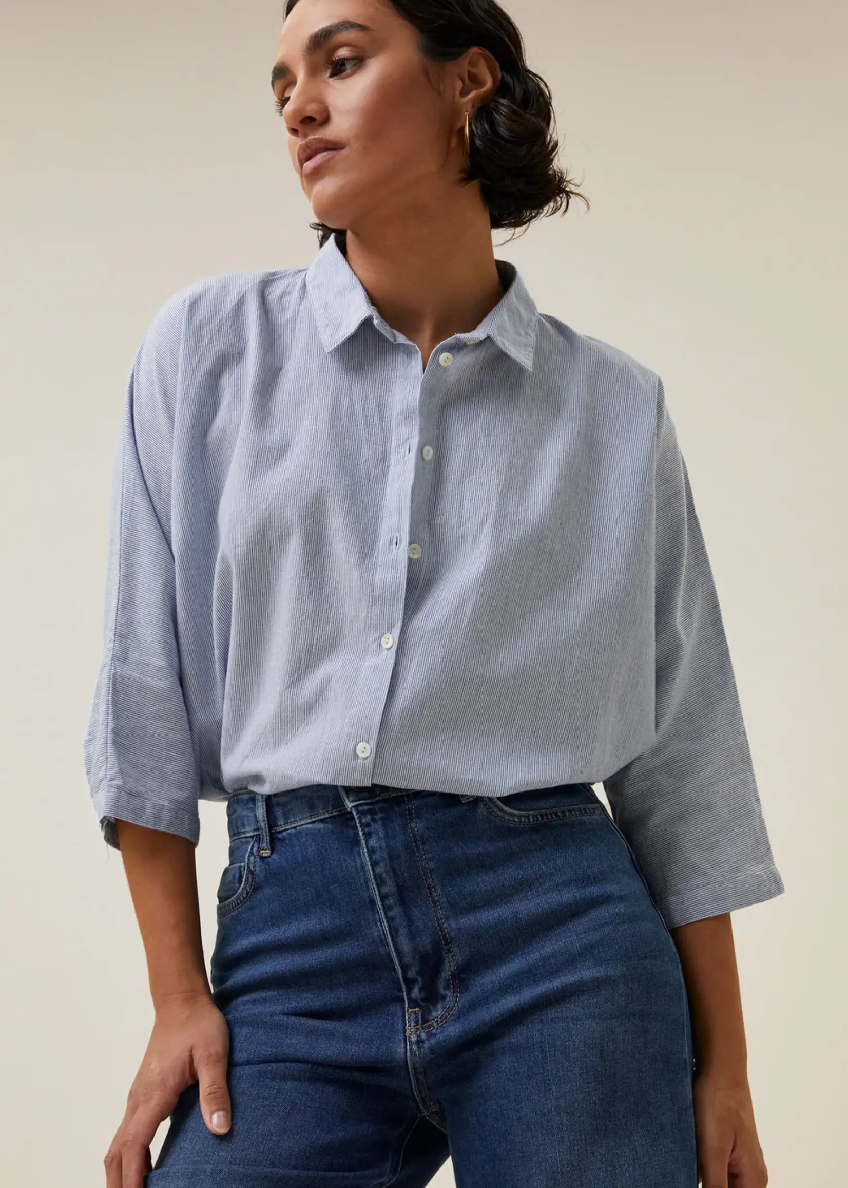 By Bar Blouse Pinstripe