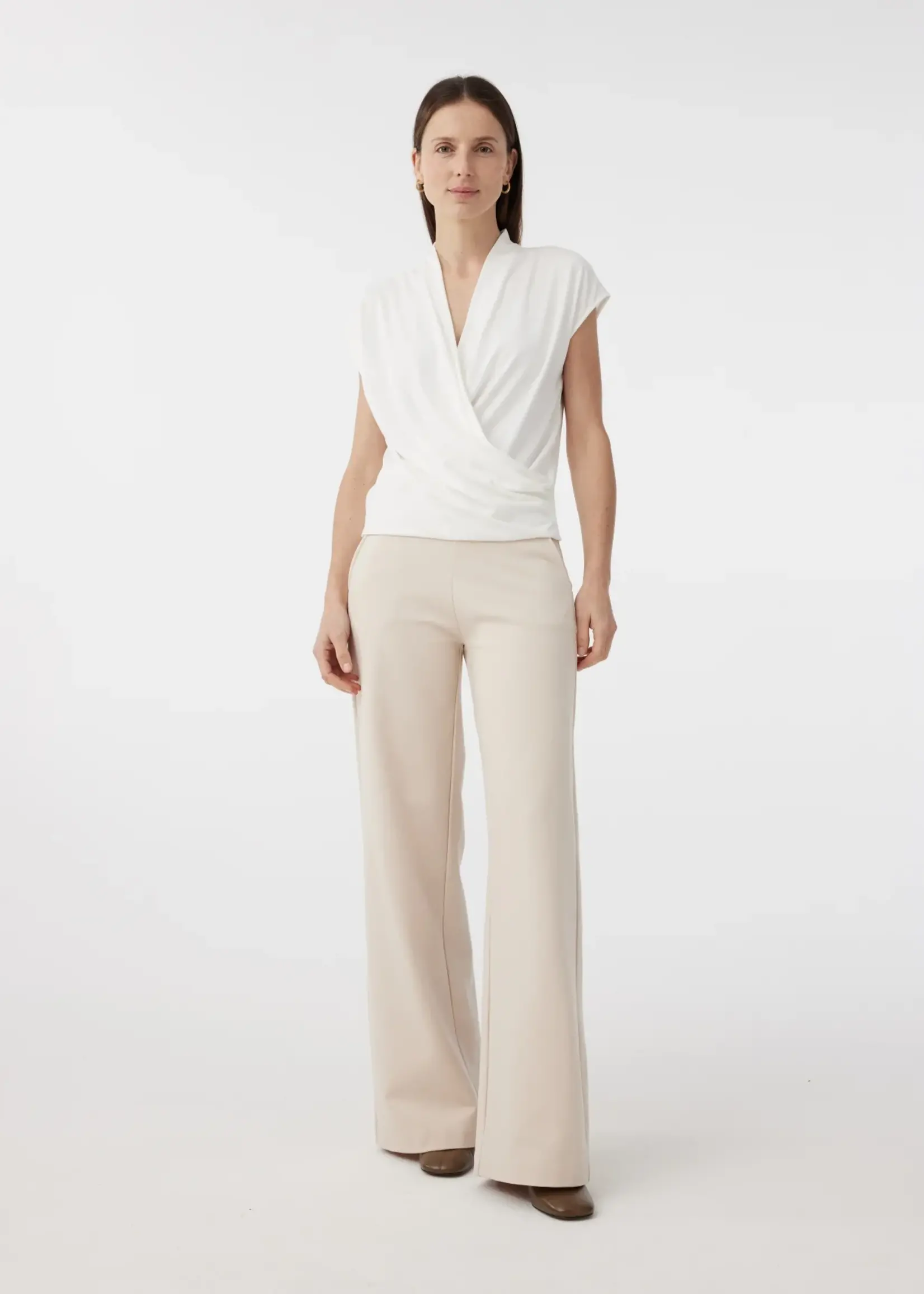 Knitted Essentials Broek Creme