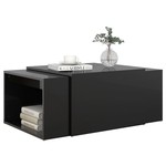 3-delige Salontafelset 60x60x30 cm hoogglans zwart