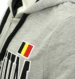 Grijze hoodie Belgium met rits