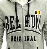 Hoodie gris Belgium avec tirette