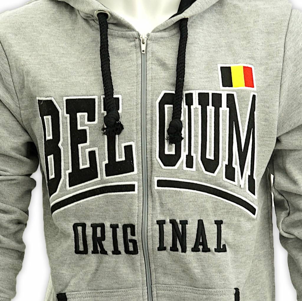 Grey hoodie Belgium with zipper