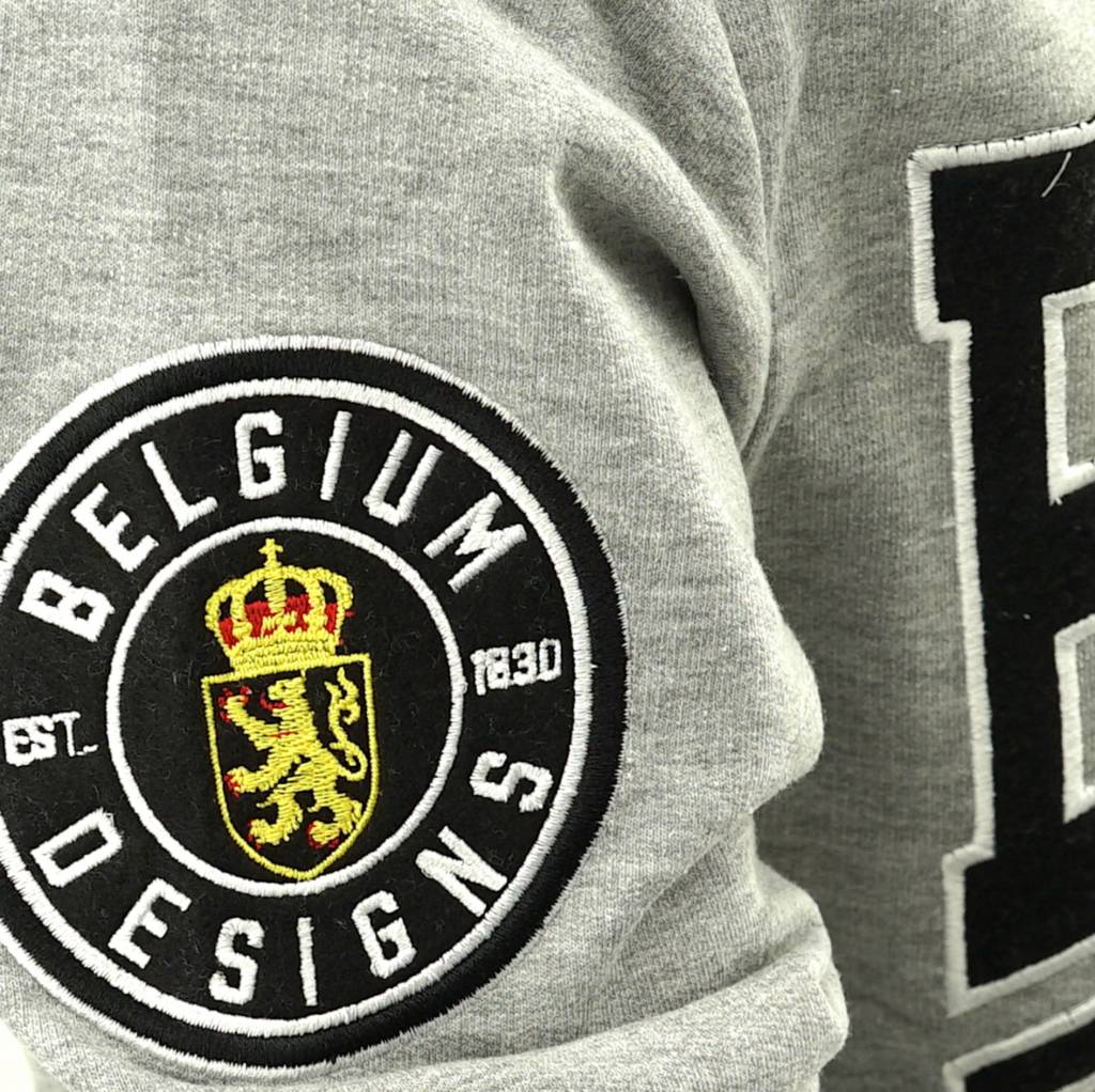 Grijze hoodie Belgium met rits