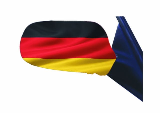 mooi verdrietig Verplaatsbaar Spiegelhoesjes in de kleuren van de Duitse vlag kopen? -