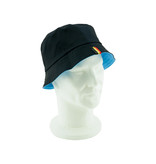 chapeau bob double face bleu clair avec drapeau belge