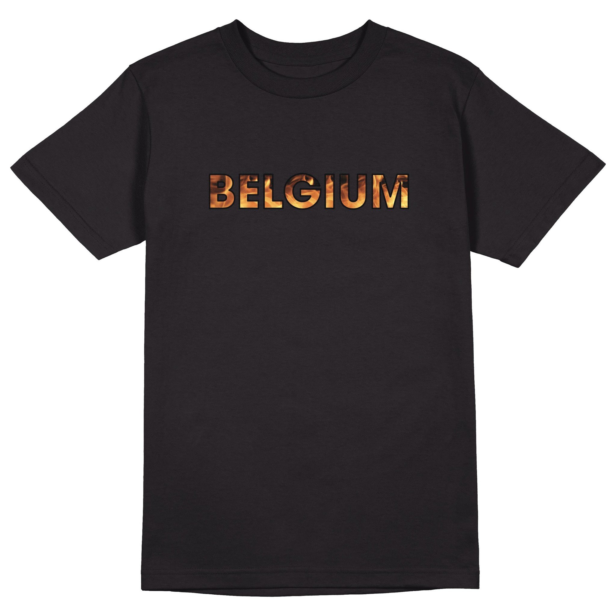Topfanz T-shirt zwart vurig BELGIUM