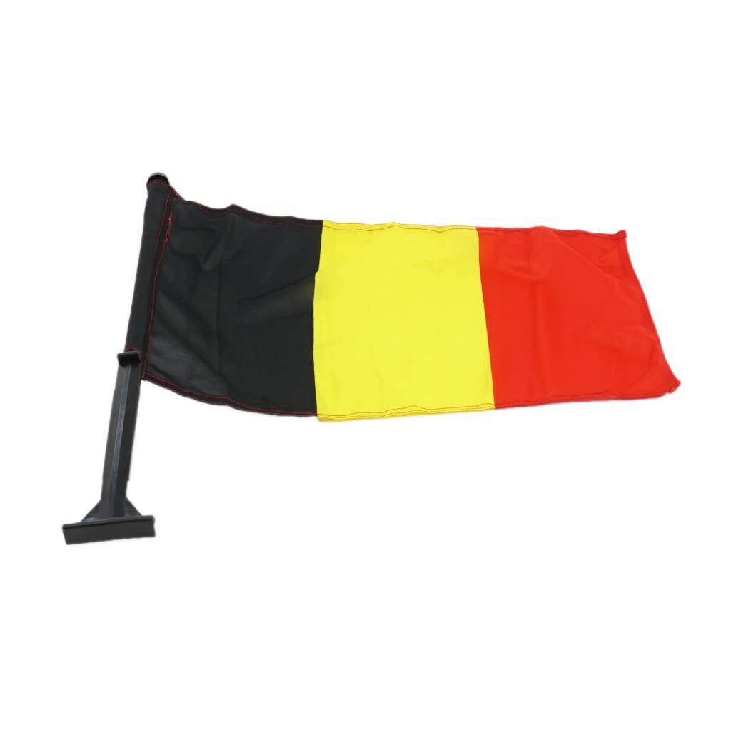 Drapeau Pour Voiture Belgique 30x45 Cm - Système à Pince Pour Vitre - 100% Polyester - Décoration Support Fan