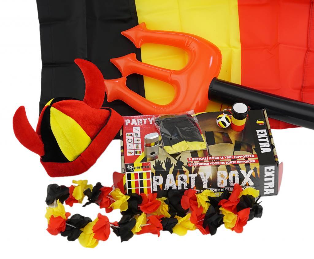 Le kit party avec 9 articles pour supporters belges