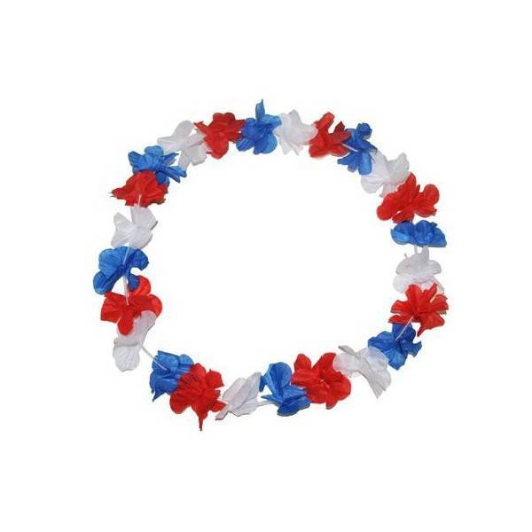Hawaiian necklace blue-white-red