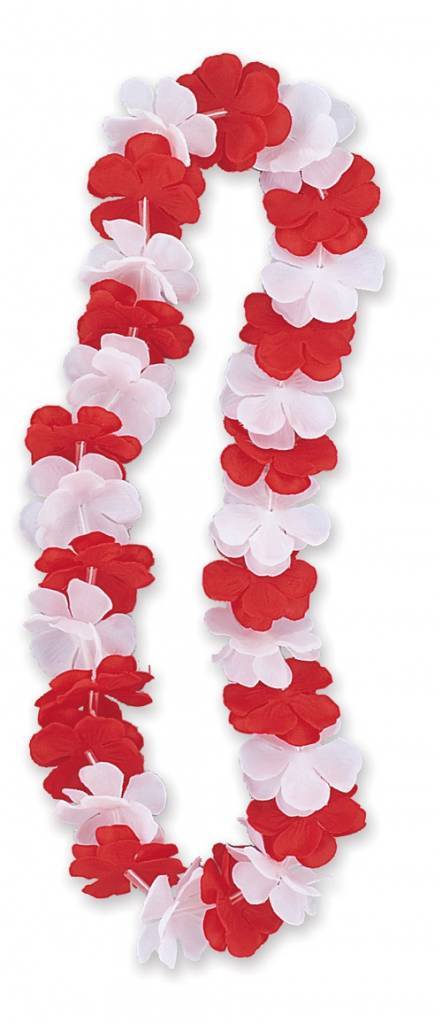 Collier à fleurs rouge-blanc