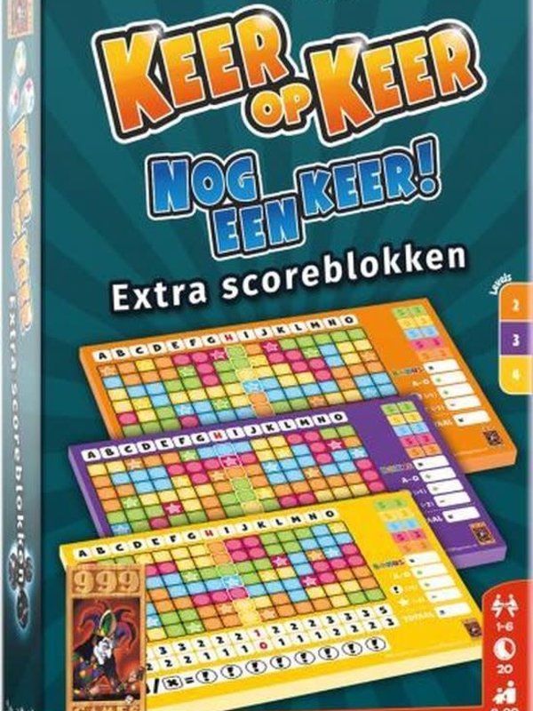 999 Games Dobbelspel Keer op Keer scoreblok 2,3,4