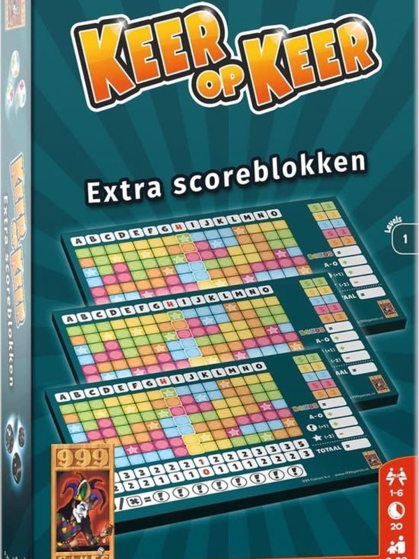 999 Games Dobbelspel Keer op Keer scoreblok 1