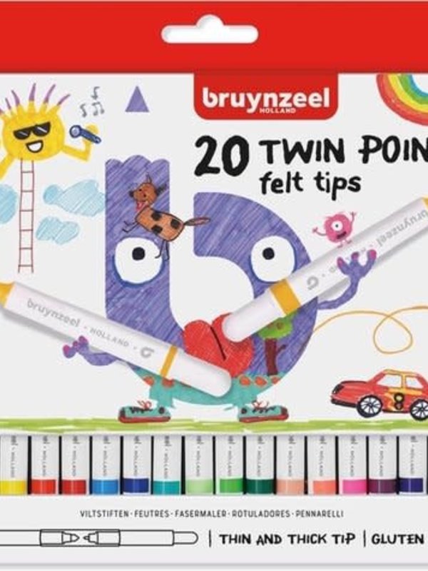 Bruynzeel Bruynzeel Kids 20 Viltstiften dubbele punt