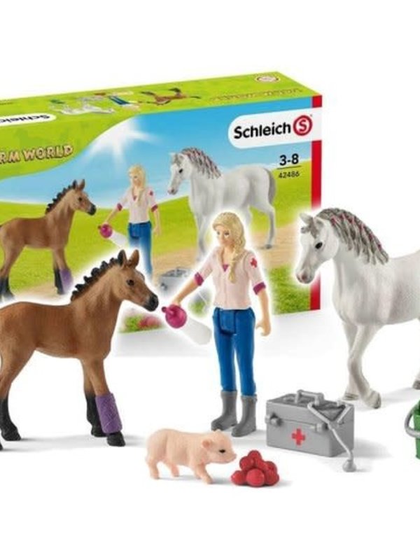 Schleich SCHLEICH 42486 Dierenarts met Merrie en Veulen