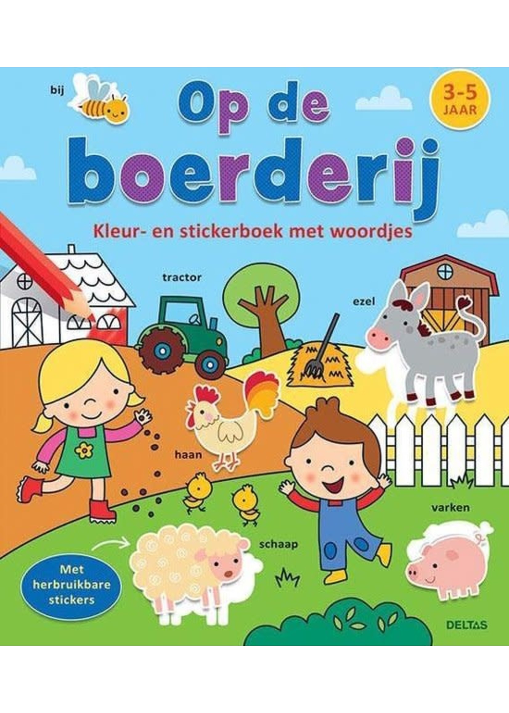 Deltas Kleur- en Stickerboek  Op de Boerderij 3-5 jaar