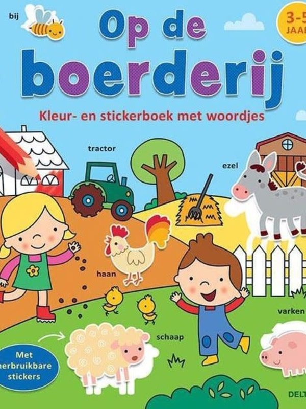 Deltas Kleur- en Stickerboek  Op de Boerderij 3-5 jaar