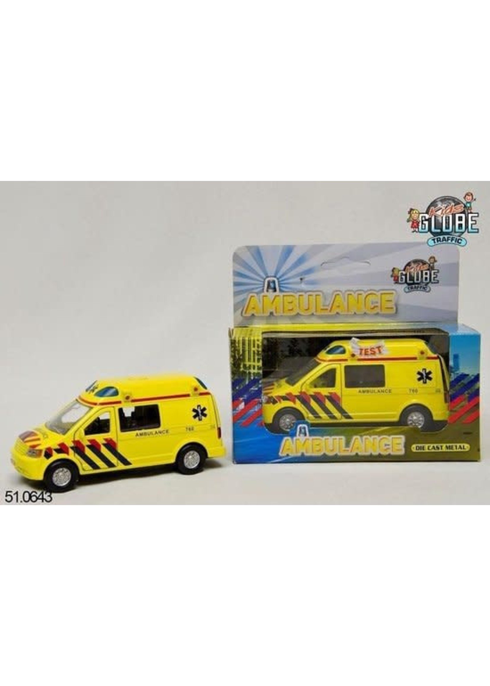 Kids Globe Kids Globe Ambulance Pull Back met Geluid