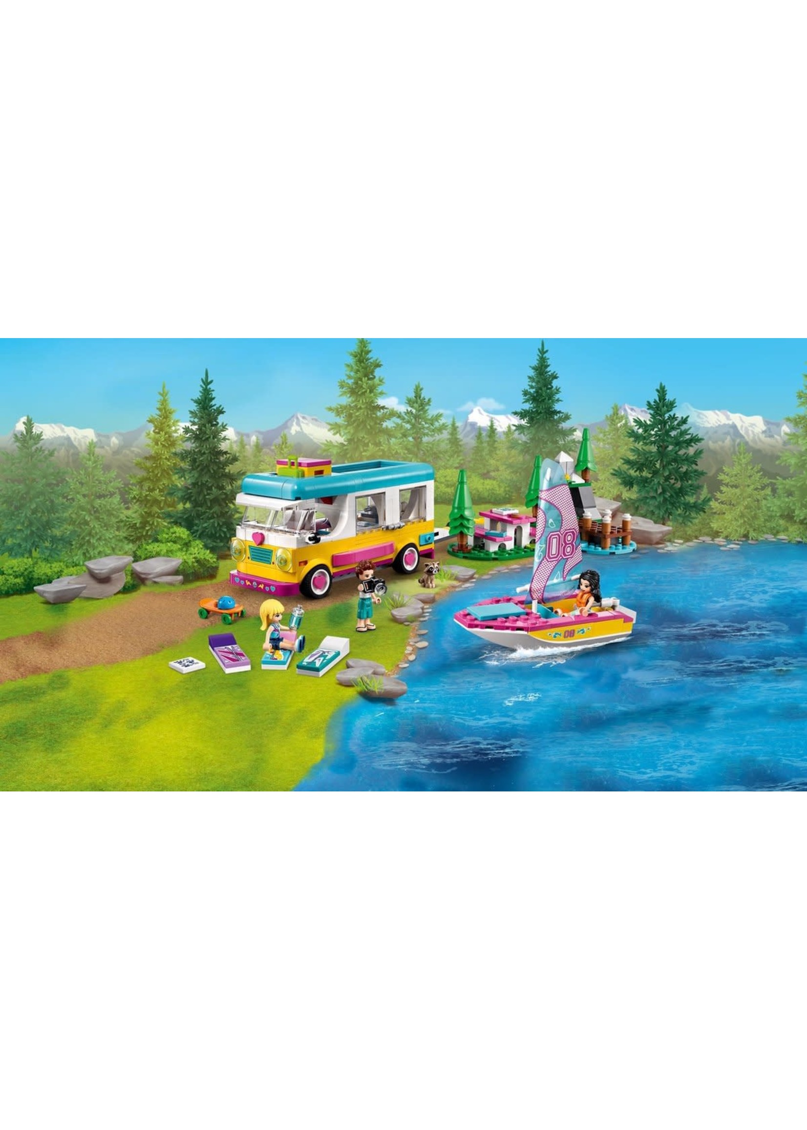 Lego Lego Friends 41681 Forest Camper Van and Sailboat