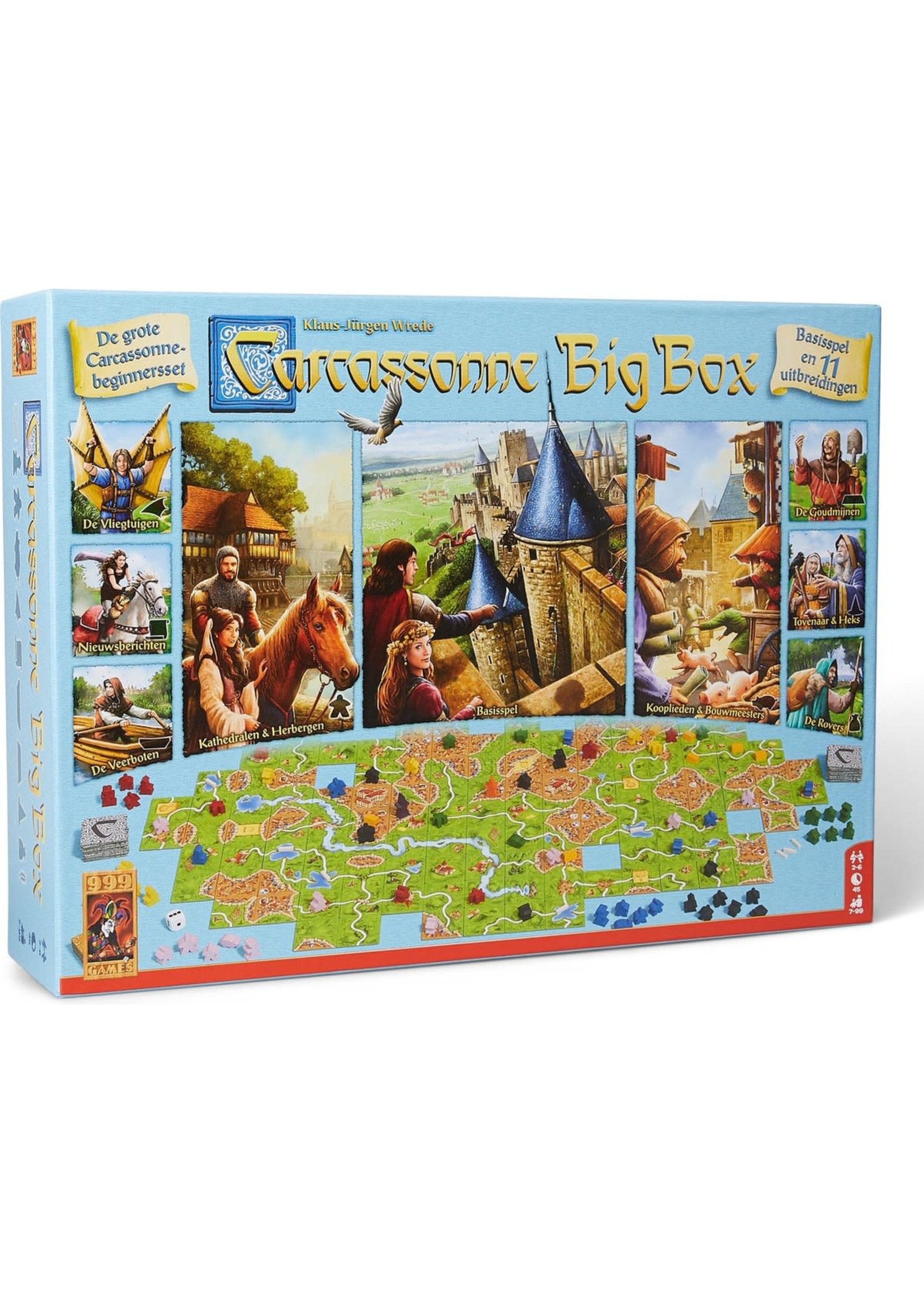 Dubbelzinnig gallon Verstrooien Spel Carcassonne Big Box 3 - Speelgoed Wierden