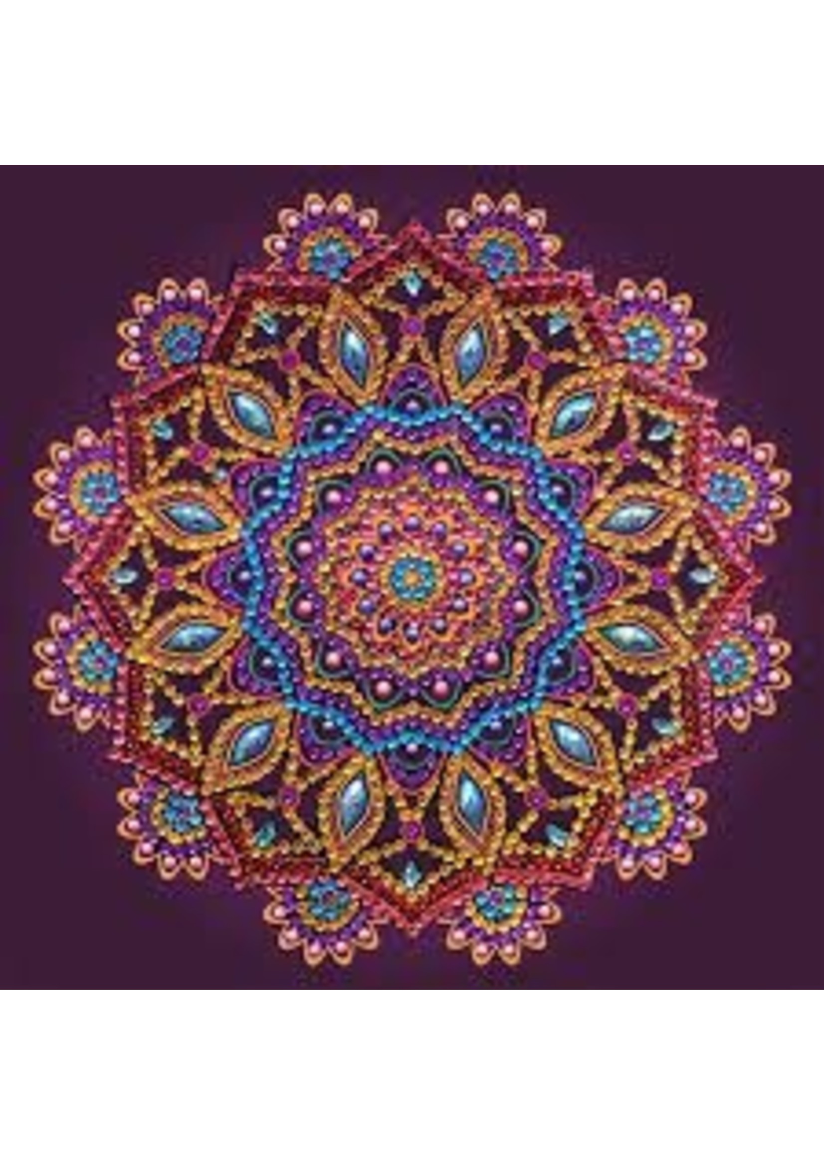 Crystal Art Purple Mandala, 18x18cm Card Diamond Painting Kit