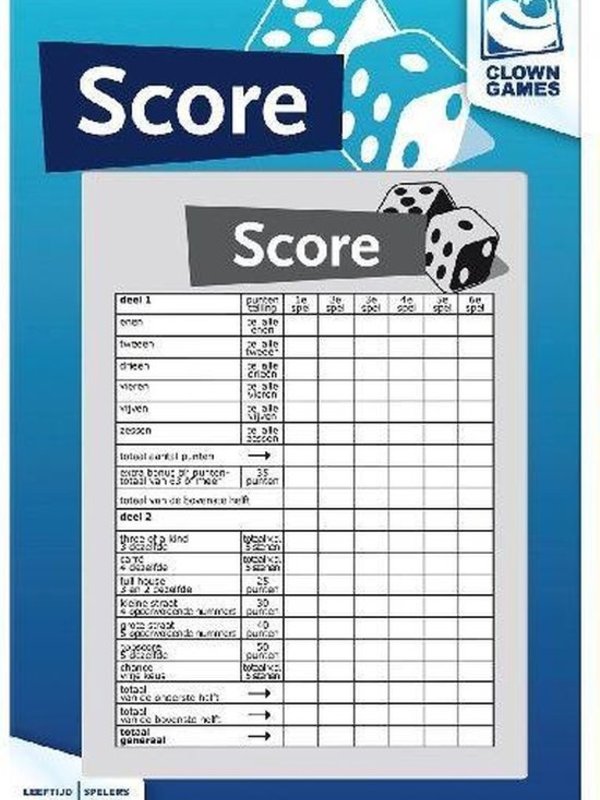 Spel accessoires Scoreblok ( 50 vel)