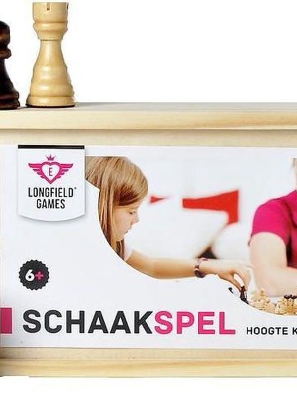 Longfield Spel accessoires Schaakstukken In Kistje Koning 77mm - Essenhout