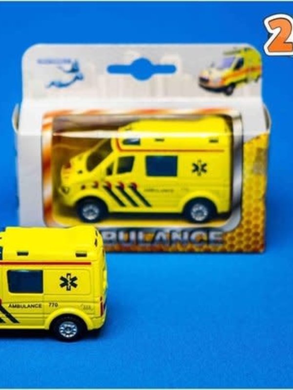 Kids Globe 2-Play Ambulance met pull-back