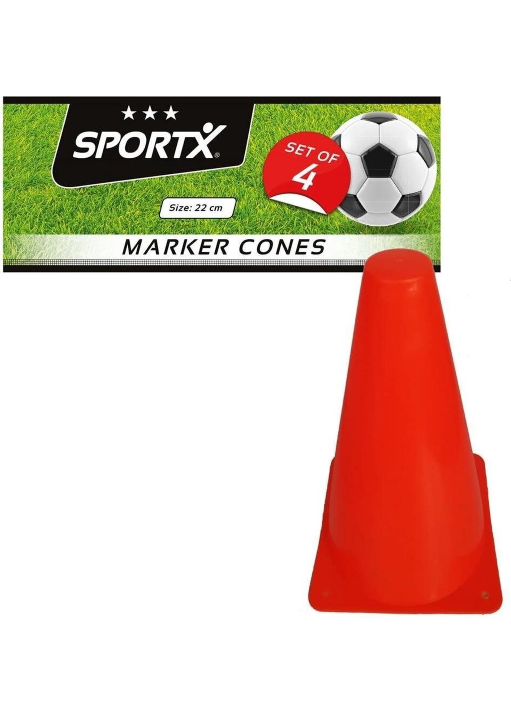 SportX Sport/ Training Voetbal Pionnen oranje 22 cm - 4 stuks