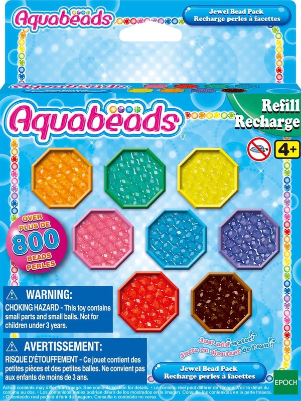Aquabeads Navulling Juweelparelpakket 800 Juweelparels in 8 kleuren