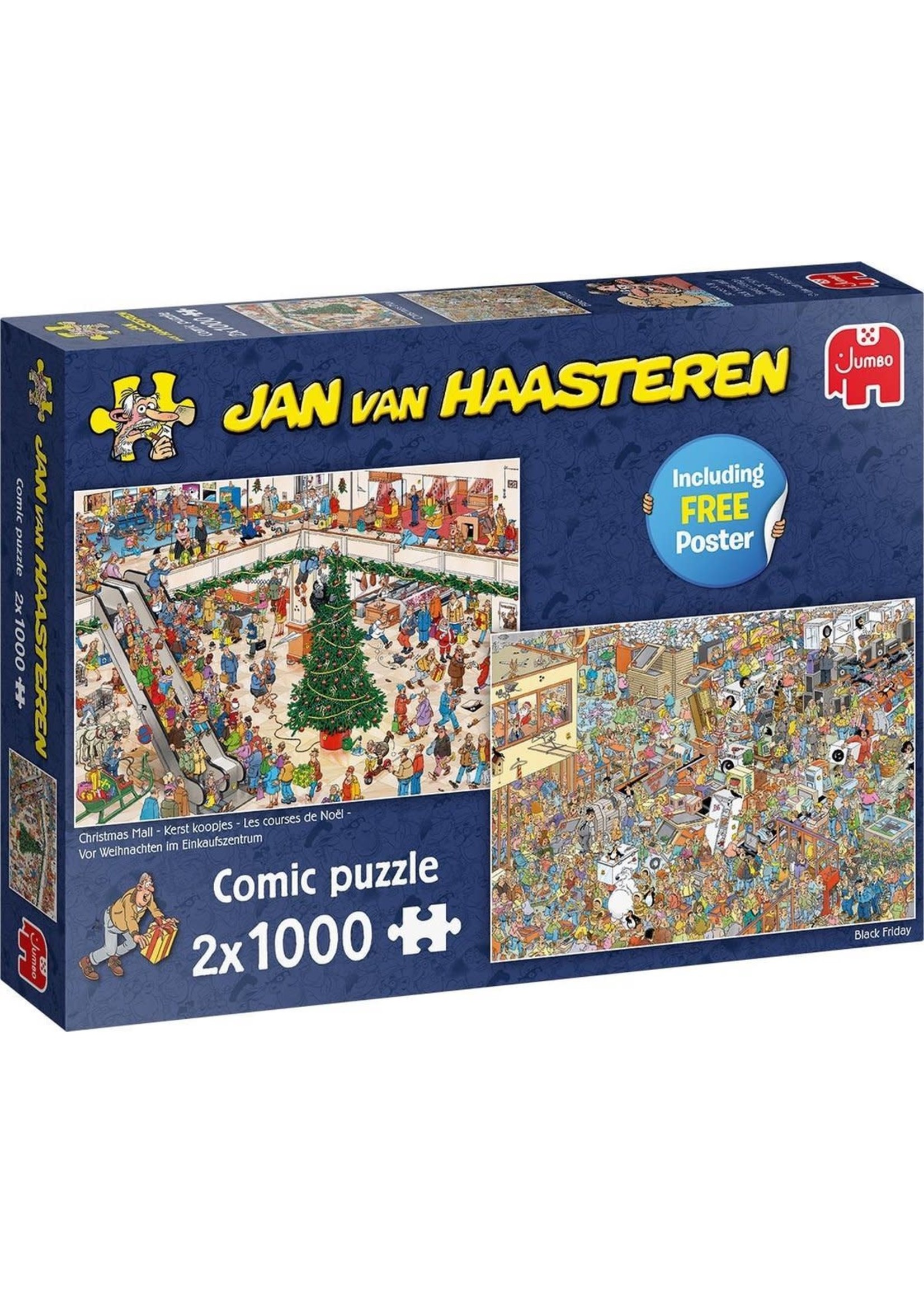 Jumbo Puzzel 2 x 1000st Kerstkoopjes & Black Friday- Jan van Haasteren
