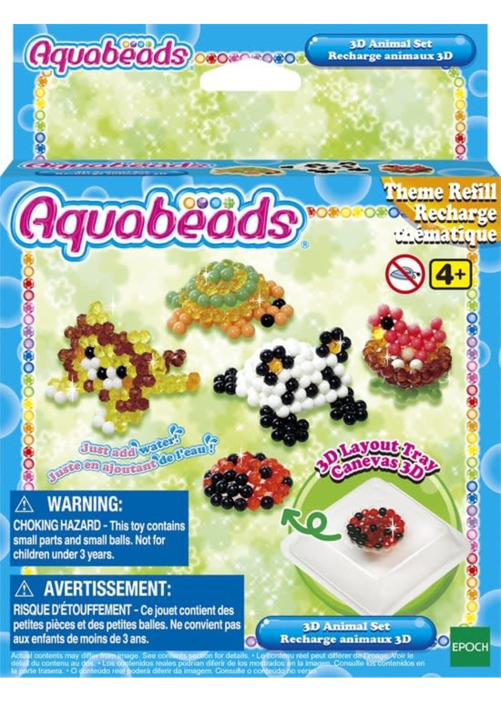 Aquabeads Aquabeads thema navulling 3D dierenset