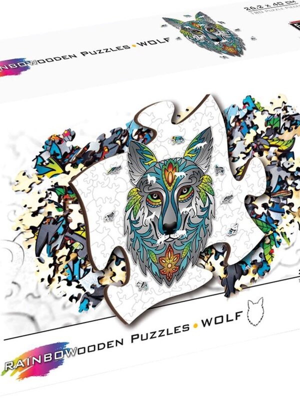 Eureka! Eureka 2D RainboWooden Puzzle - Wolf - 180 stukjes