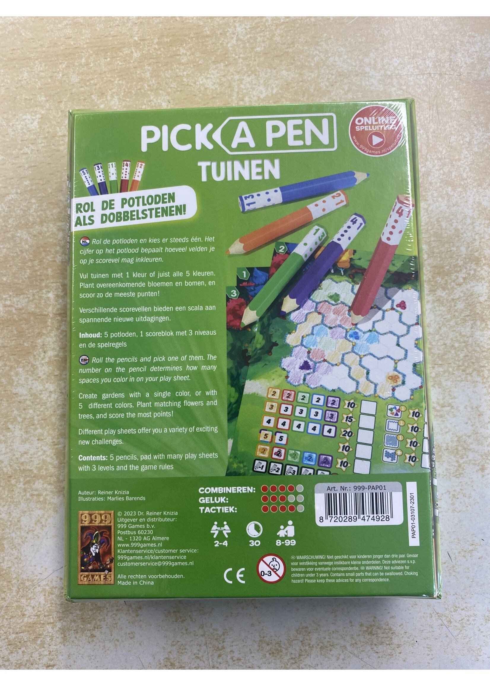 999 Games Dobbelspel Pick a Pen Tuinen
