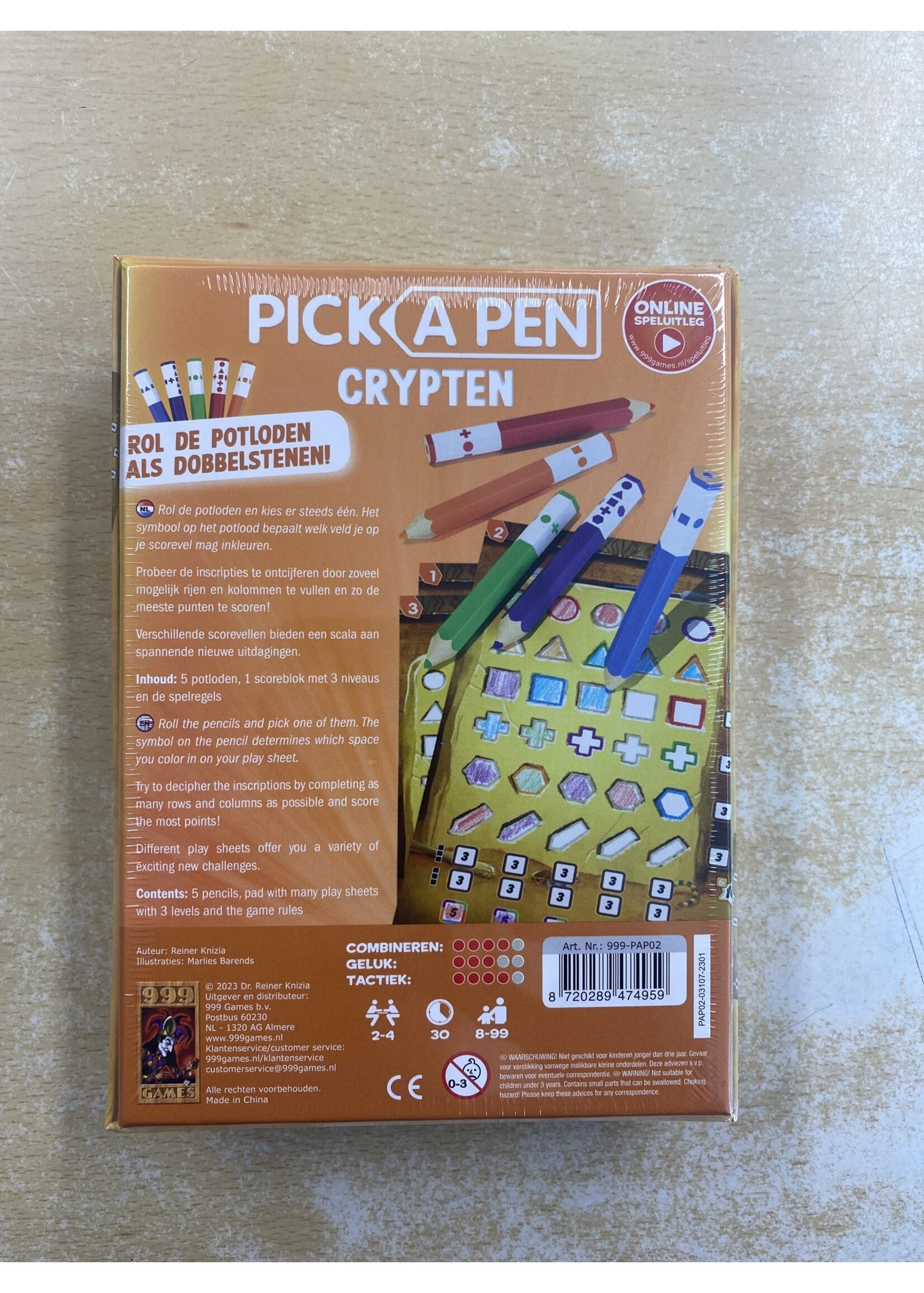 999 Games Dobbelspel Pick a Pen Crypten