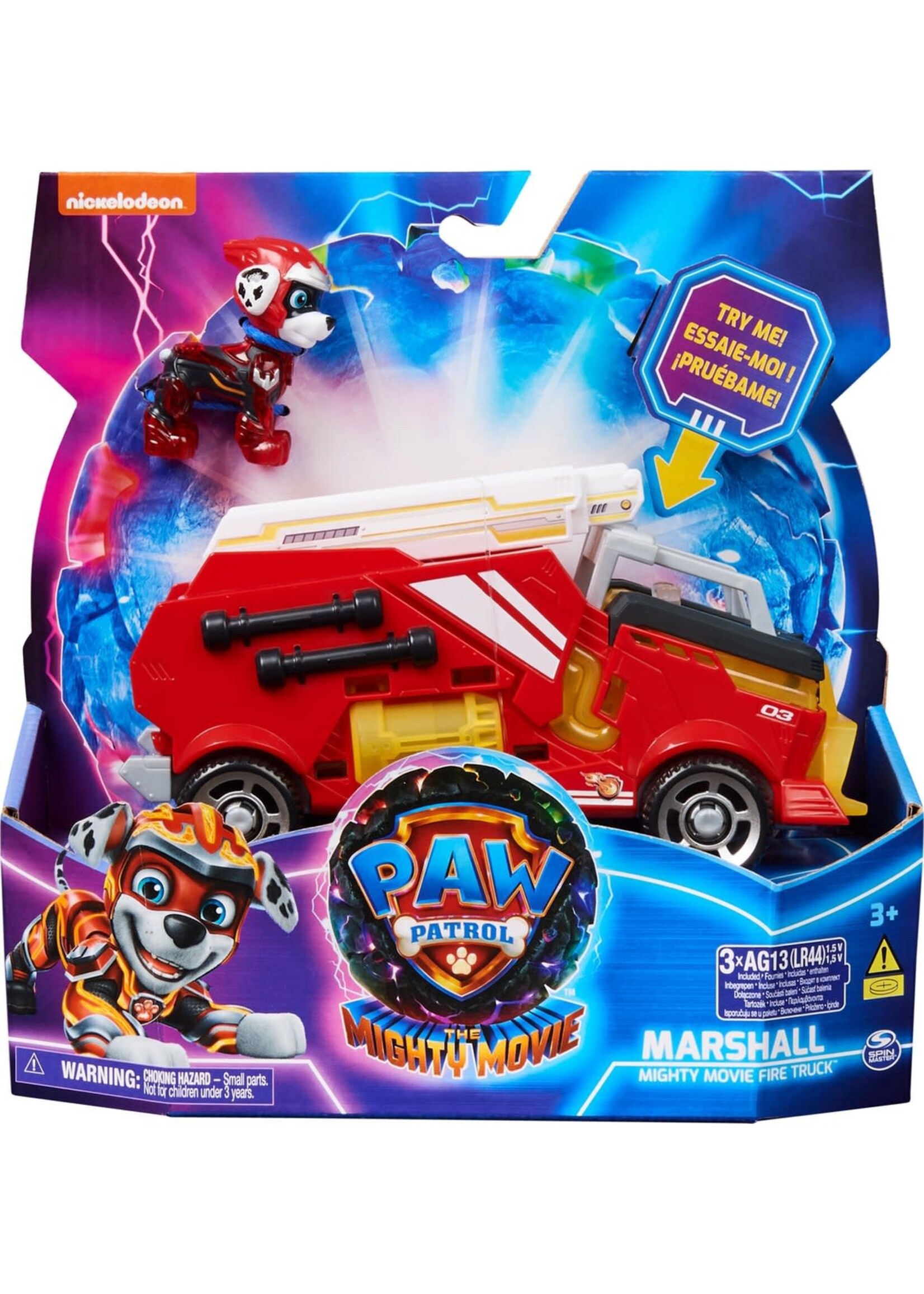 Paw Patrol PAW Patrol The Mighty Movie - Brandweerauto met Marshall-actiefiguur licht en geluid