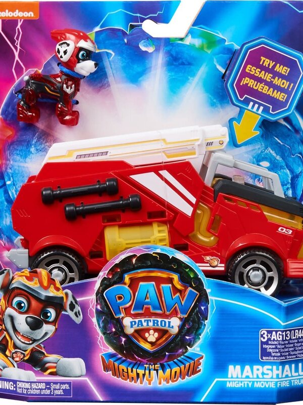 Paw Patrol PAW Patrol The Mighty Movie - Brandweerauto met Marshall-actiefiguur licht en geluid